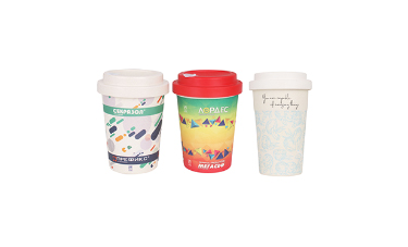 Reusable Bamboo Coffee Cup with Screw Lid
